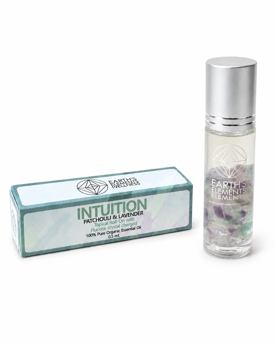 Intuition Organic Roll-On Perfume and Fluorite Crystals