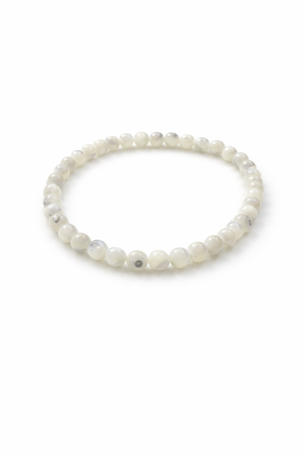 Elegant pearl bracelet from Sacred Light Soundbaths and Crystals with lustrous white pearls on a delicate silver chain.