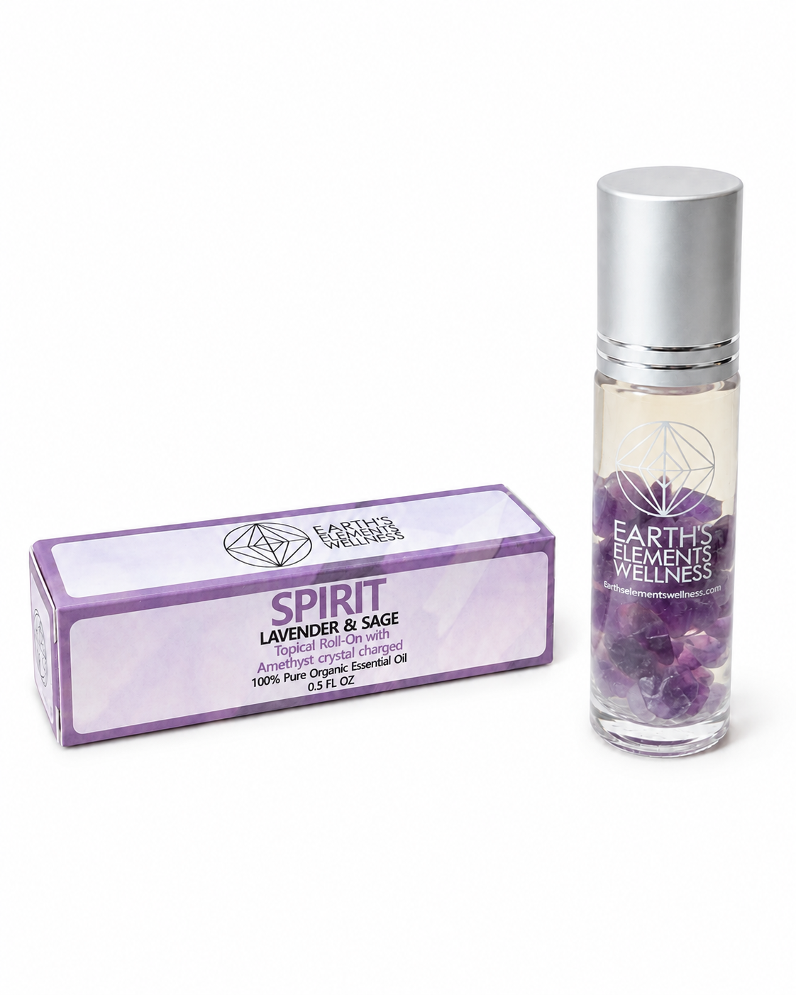 Spirit Organic Roll-On Perfume and Amethyst Crystal