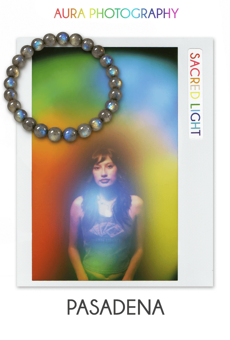 Aura photo and short reading with matching bracelet from Sacred Light Soundbaths and Crystals at Pasadena location, 380 S. Lake Ave.