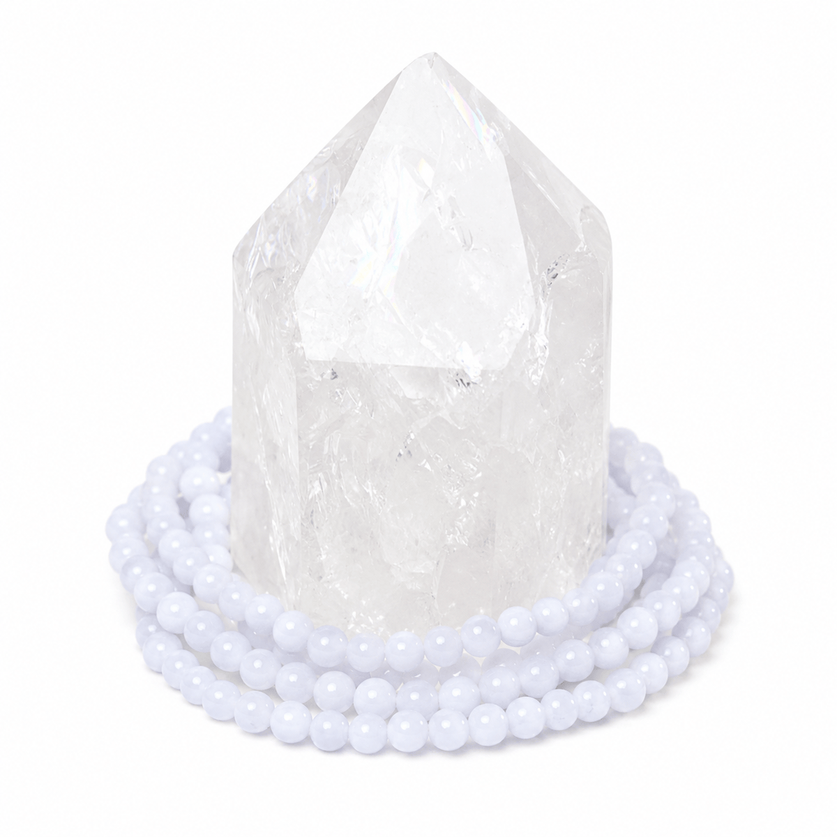 Blue Chalcedony dainty bracelet featuring smooth gemstone beads, crafted by Milk and Honey, perfect for elegant jewelry styling.