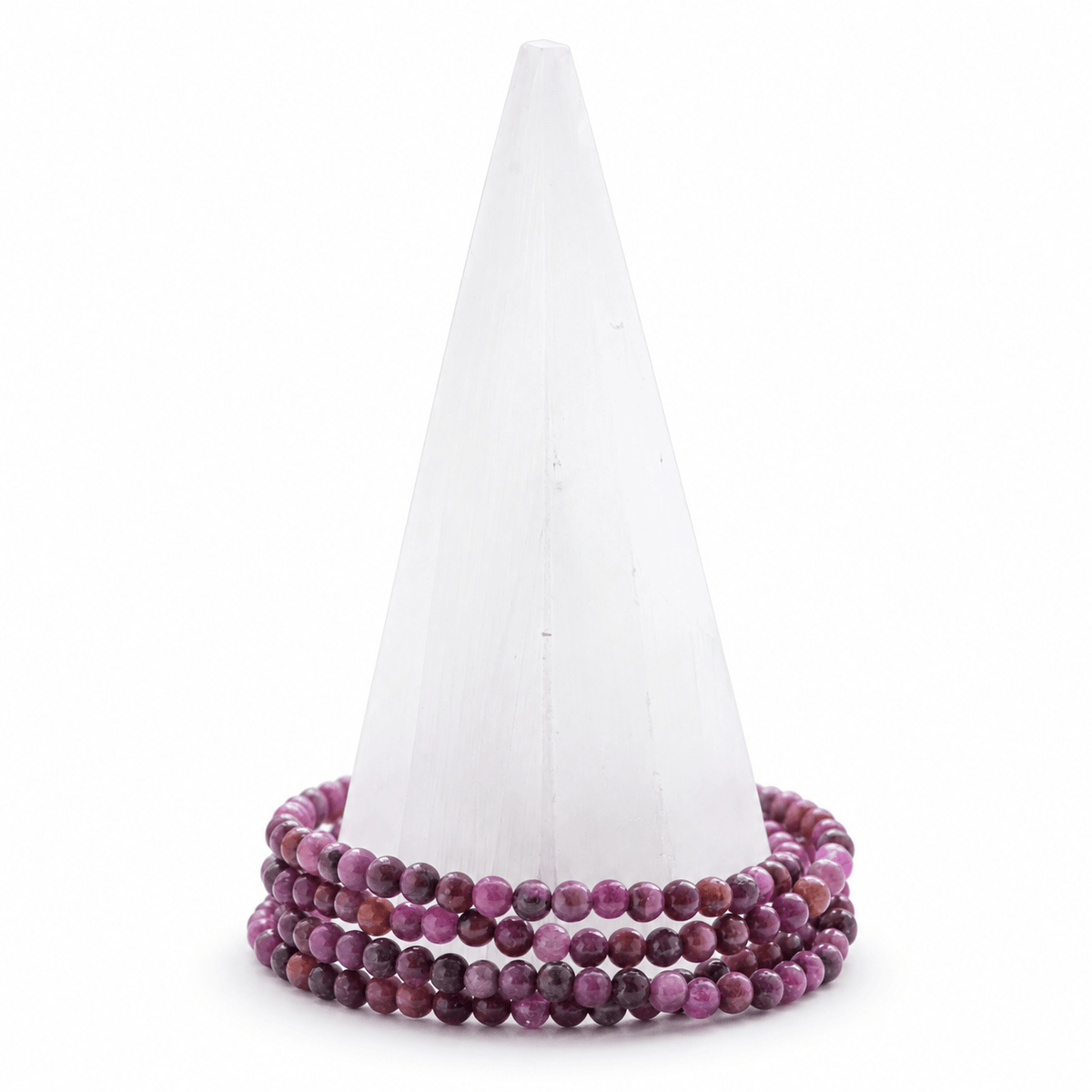Dainty Lepidolite bracelet by Milk and Honey featuring smooth purple gemstone beads on a delicate jewelry chain