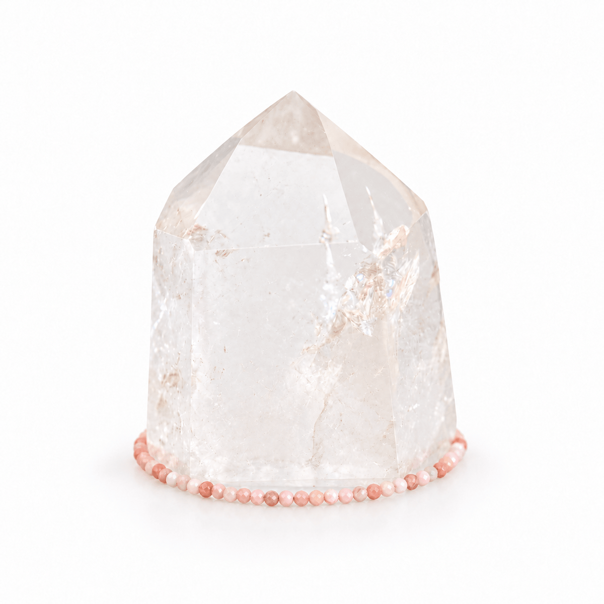 Dainty pink opal bracelet from Milk and Honey featuring smooth, polished pink opal beads in a delicate jewelry design.