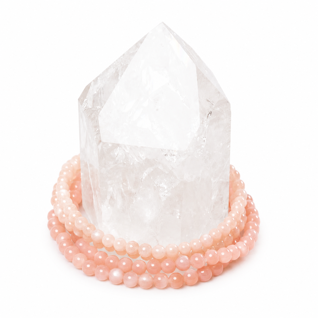 Peach Moonstone Dainty Bracelet