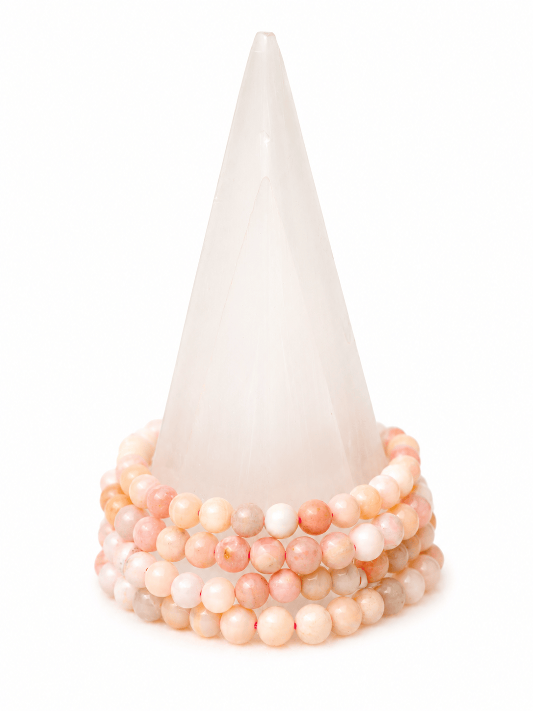 Pink Opal medium bracelet by Milk and Honey featuring smooth pink gemstone beads and a delicate clasp.