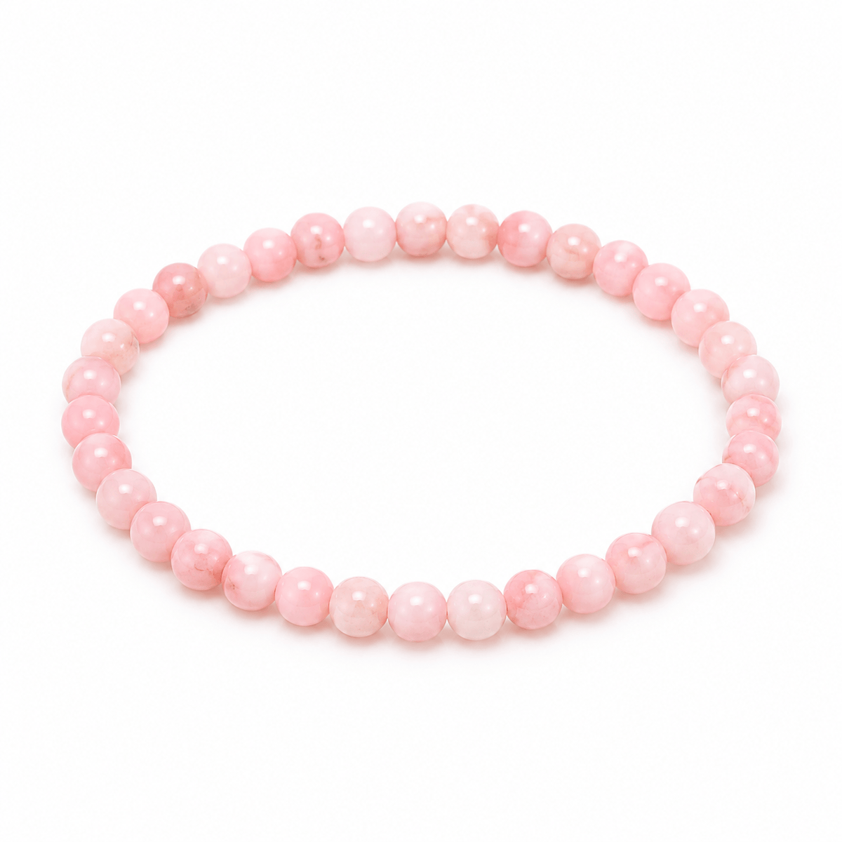Delicate pink opal bracelet from Milk and Honey featuring small, polished pink opal beads on a thin jewelry chain.