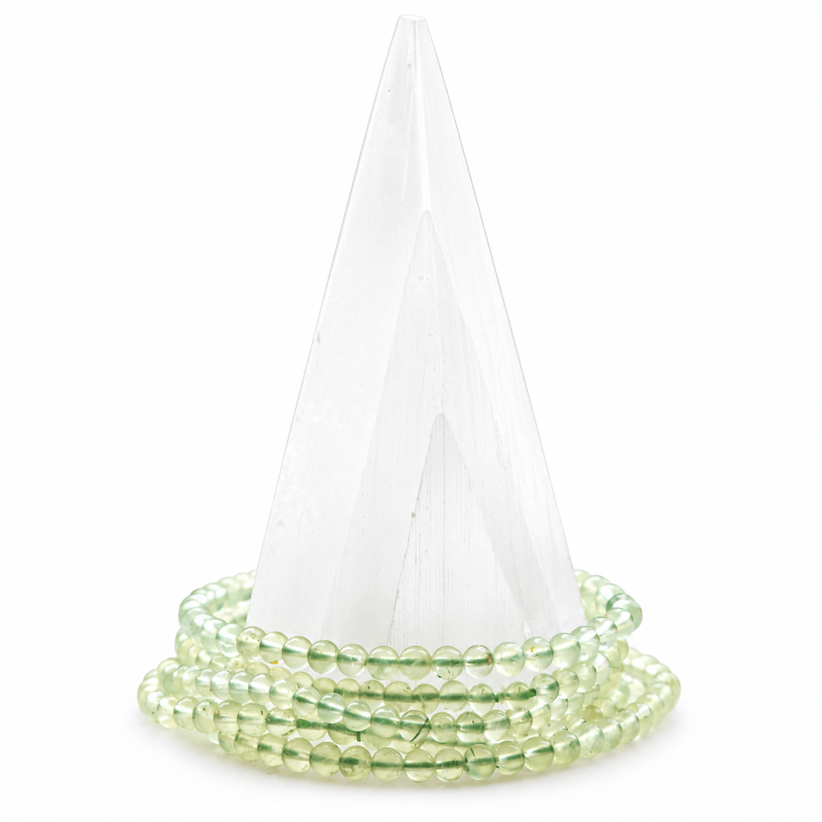 Dainty Prehnite bracelet with smooth green stones from Milk and Honey, featuring a delicate chain and clasp.