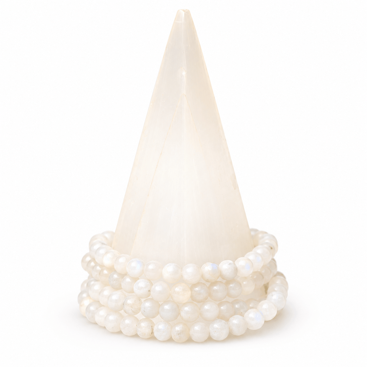 Rainbow Moonstone medium bracelet by Milk and Honey featuring polished rainbow-hued moonstone beads on a jewelry bracelet.