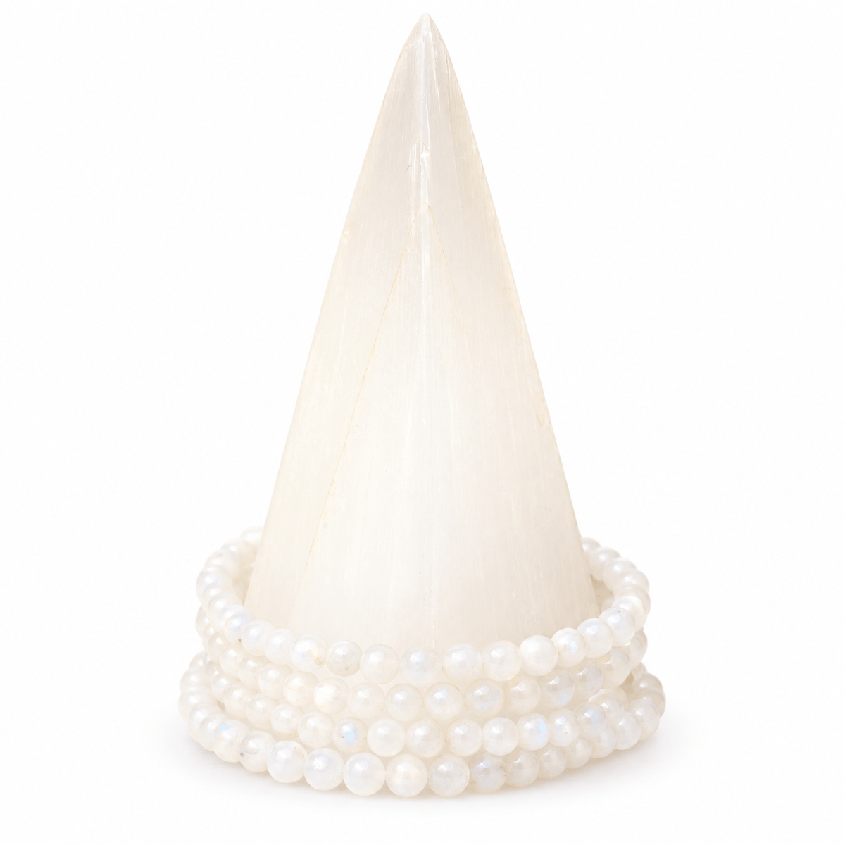 Dainty rainbow moonstone bracelet from Milk and Honey featuring shimmering moonstone beads on a delicate chain.