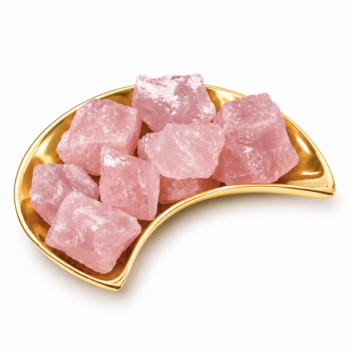 Raw natural rose quartz stone from Sacred Light Soundbaths and Crystals, showcasing its soft pink color and crystalline texture.