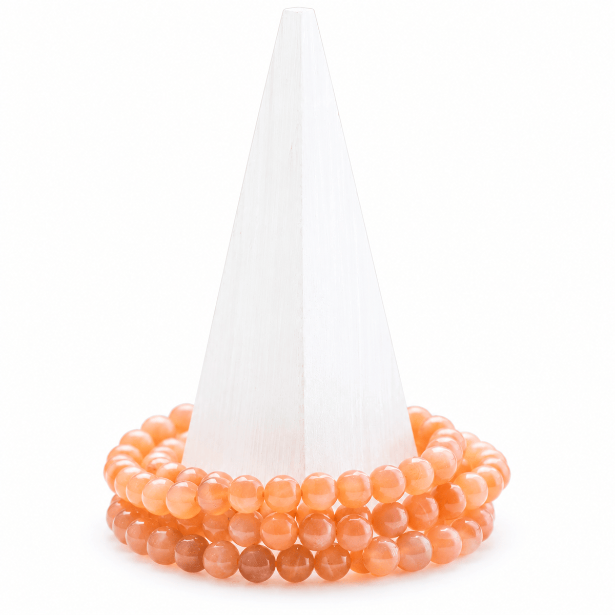 Medium Sunstone bracelet featuring polished sunstone stones with warm, orange-brown hues, crafted by Milk and Honey.