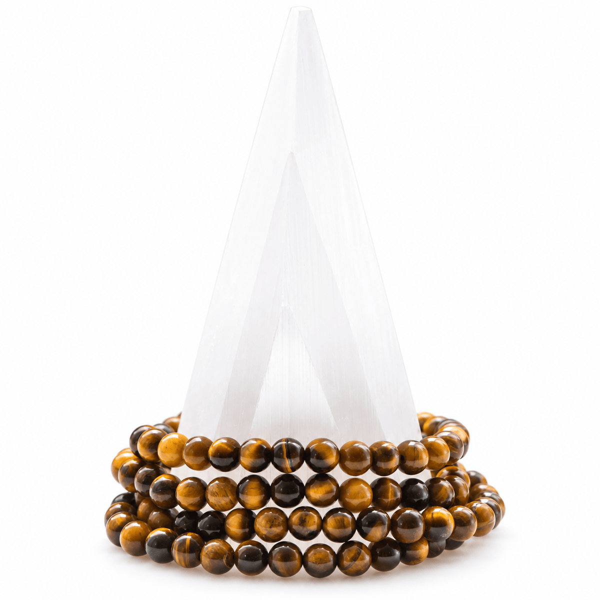 Milk and Honey Tiger's Eye medium bracelet featuring smooth, polished tiger's eye beads on a jewelry bracelet.