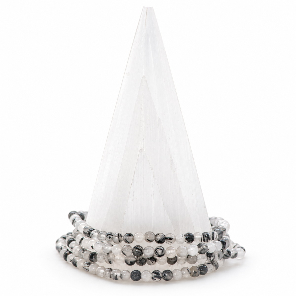 Black Tourmaline with Quartz Dainty Bracelet