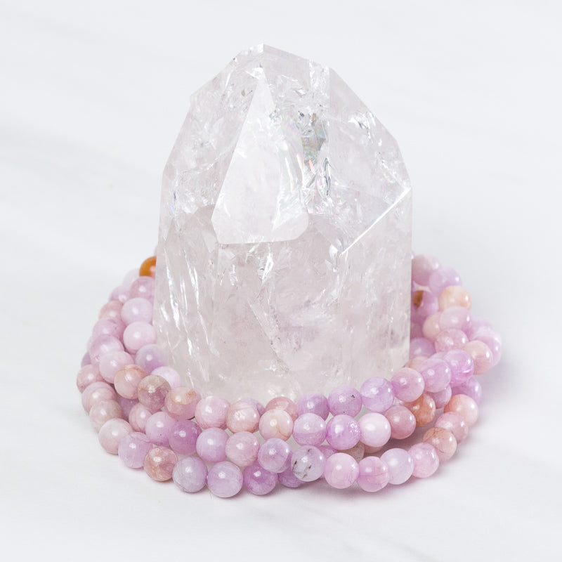 Kunzite medium bracelet by Milk and Honey featuring pink gemstone beads on a delicate jewelry bracelet.