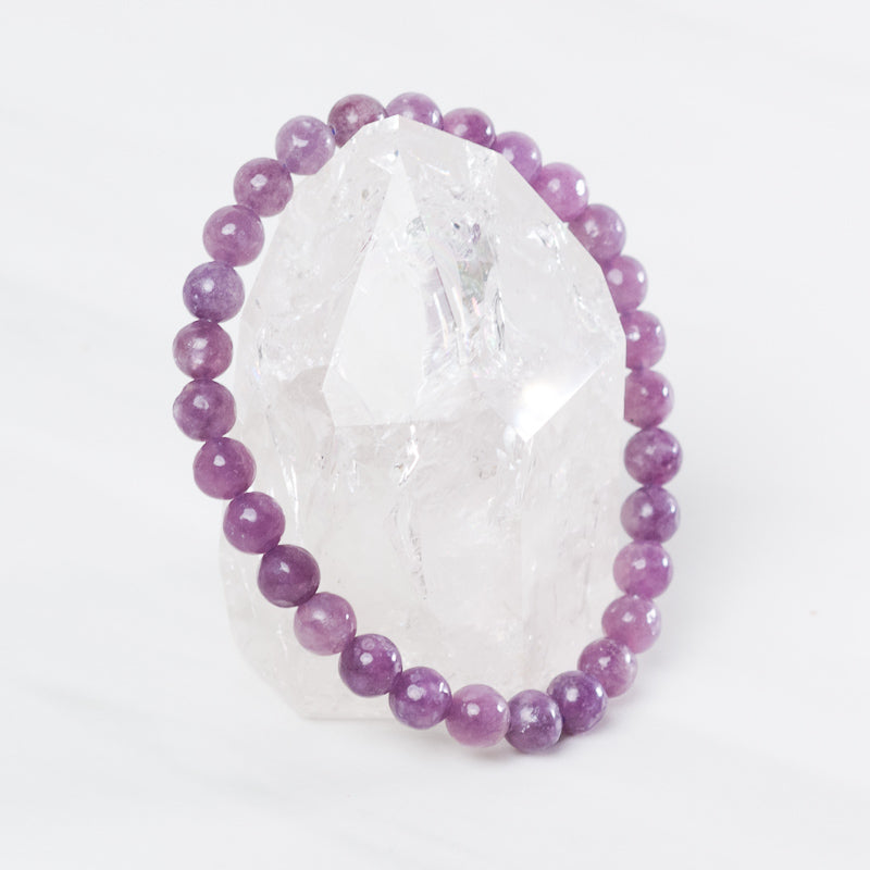 Medium Lepidolite bracelet from Milk and Honey featuring smooth, polished purple stones in a stylish jewelry design.