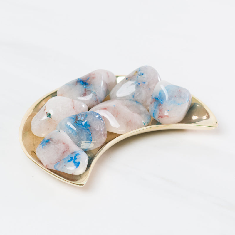 Shattuckite stone from Sacred Light Soundbaths and Crystals, showcasing vibrant blue and black mineral patterns.