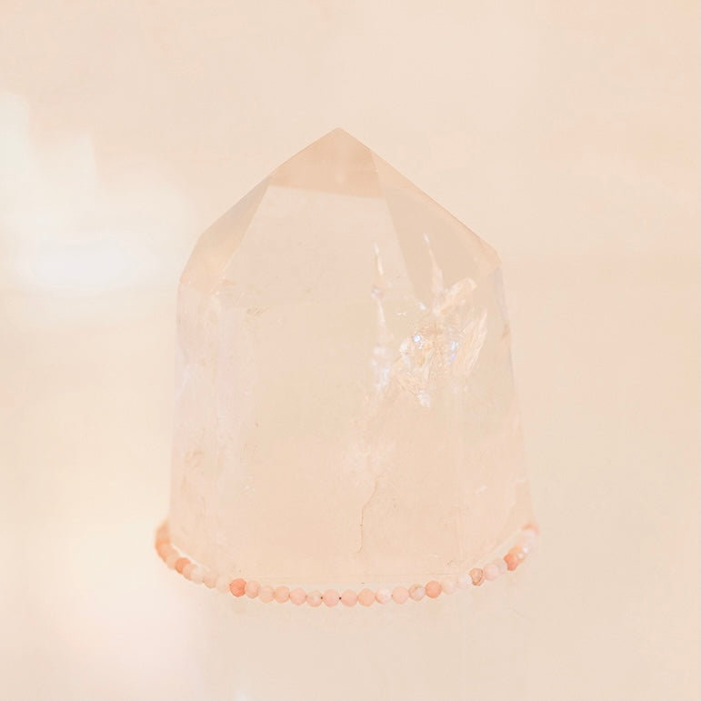 Dainty pink opal bracelet with polished beads from Milk and Honey jewelry collection, showcasing elegant gemstone jewelry.