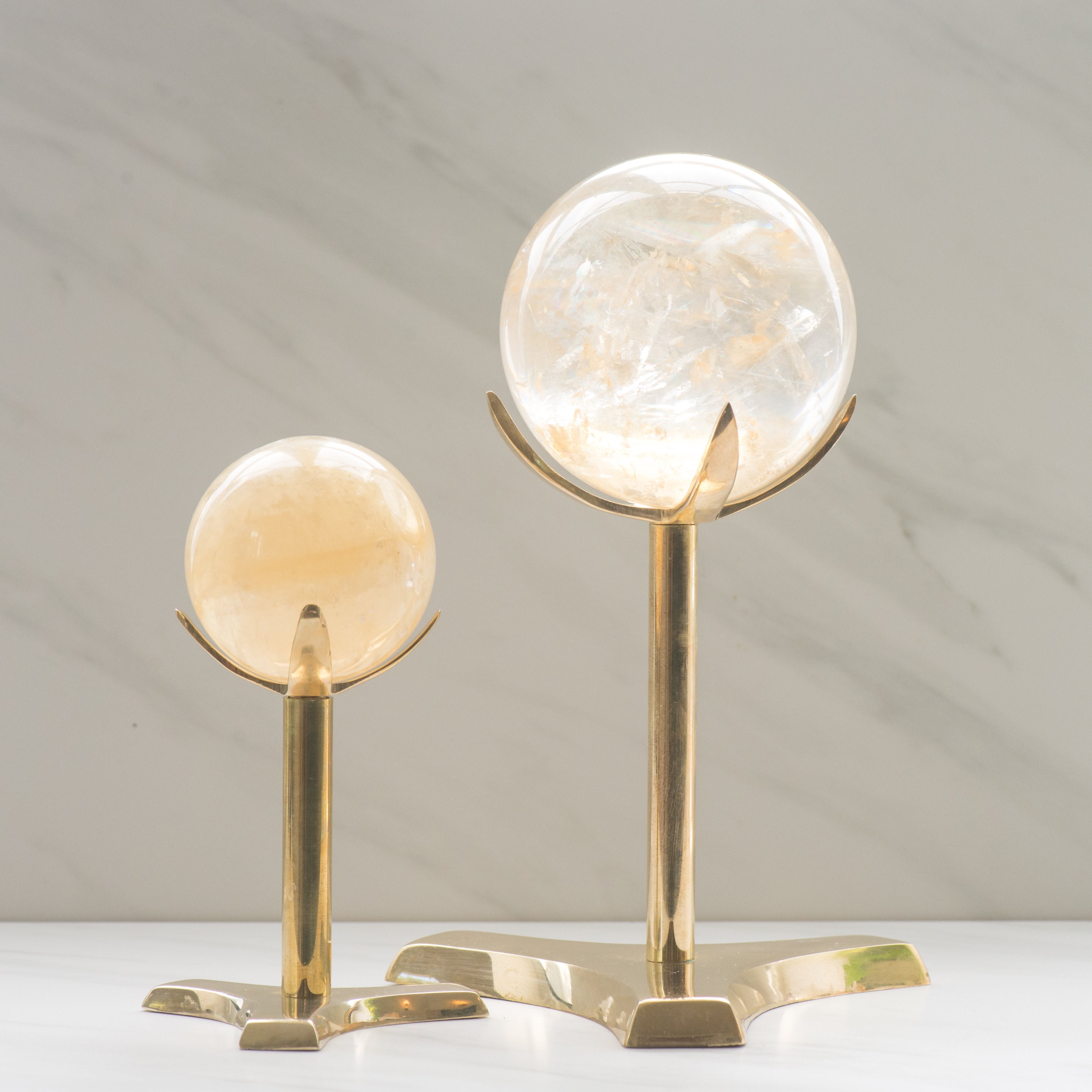 Brass 4 Prong Crystal Stand