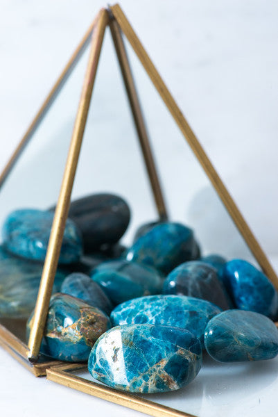 Tumbled Blue Apatite