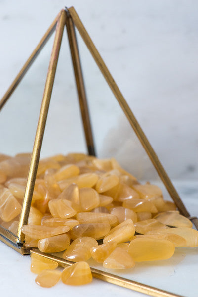 Tumbled Small Honey Calcite