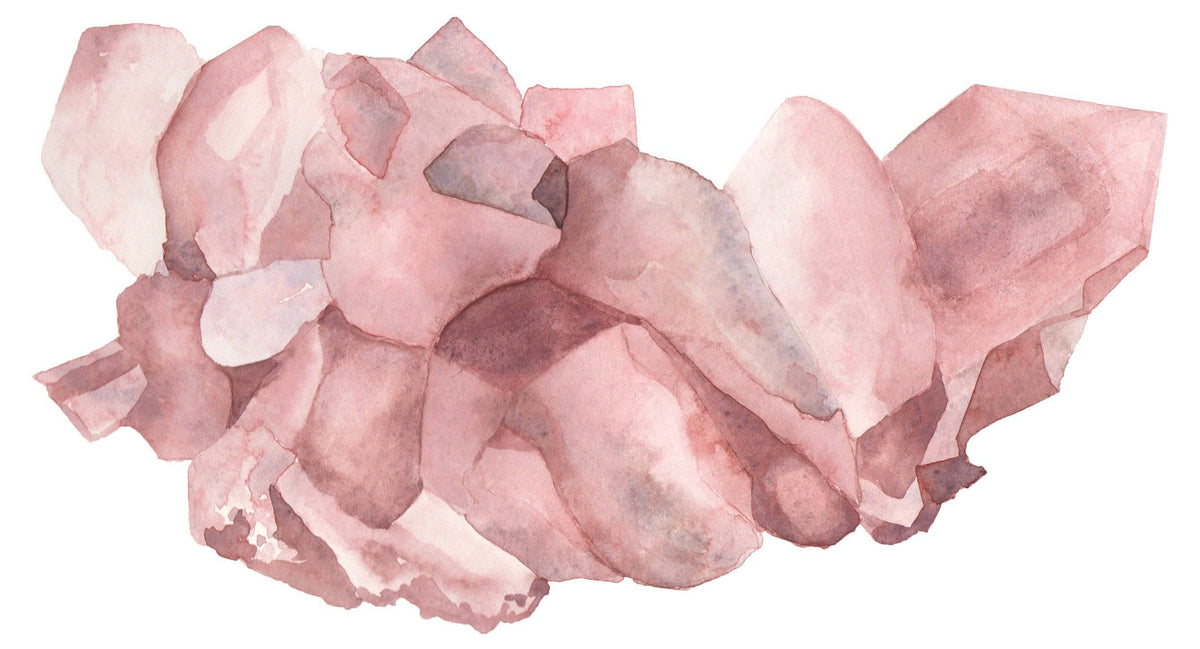 Pink crystal gift card from Sacred Light Soundbaths and Crystals, featuring a vibrant pink gemstone on a white background.