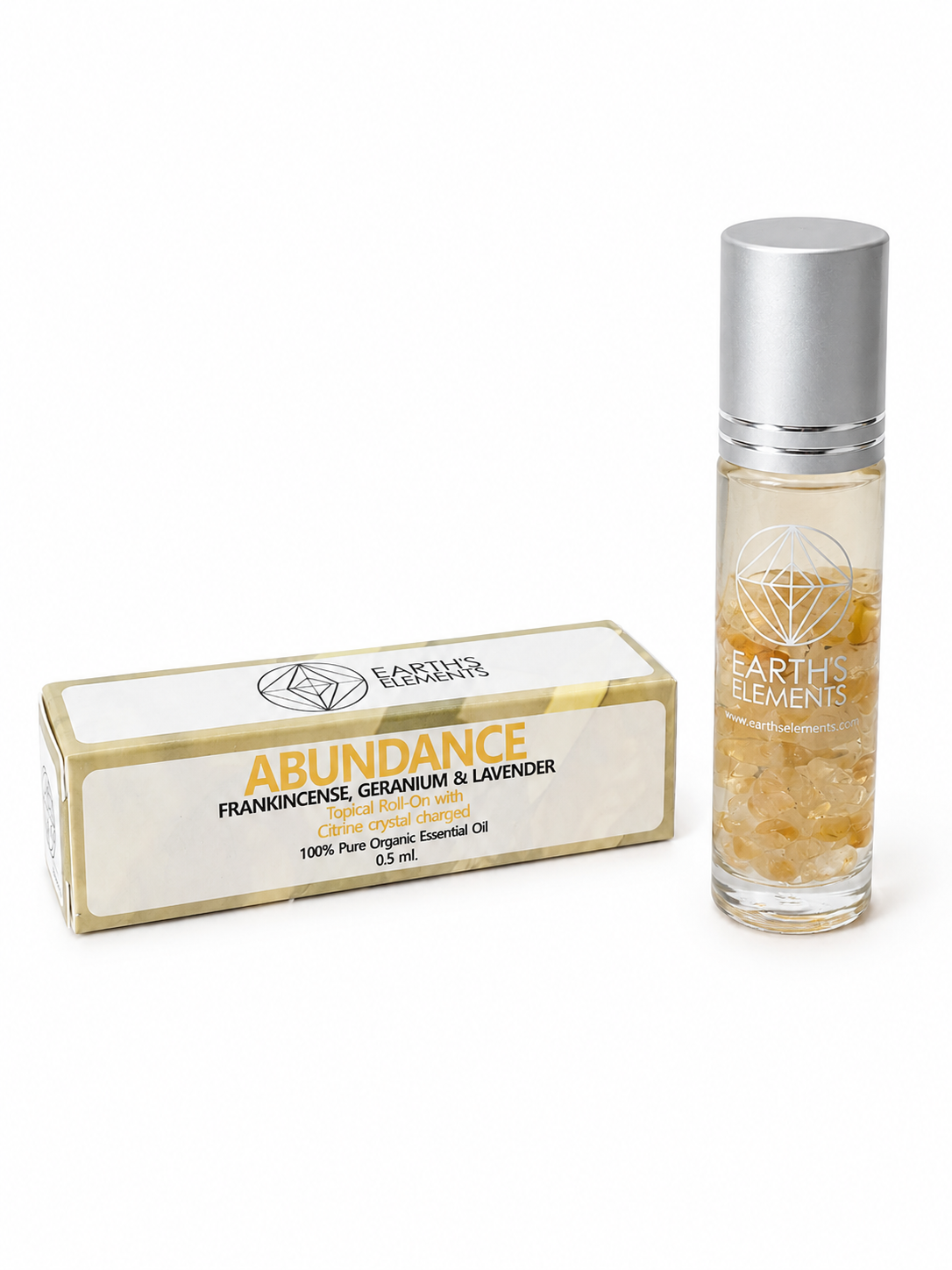 Abundance Organic Roll-On Perfume and Citrine Crystals