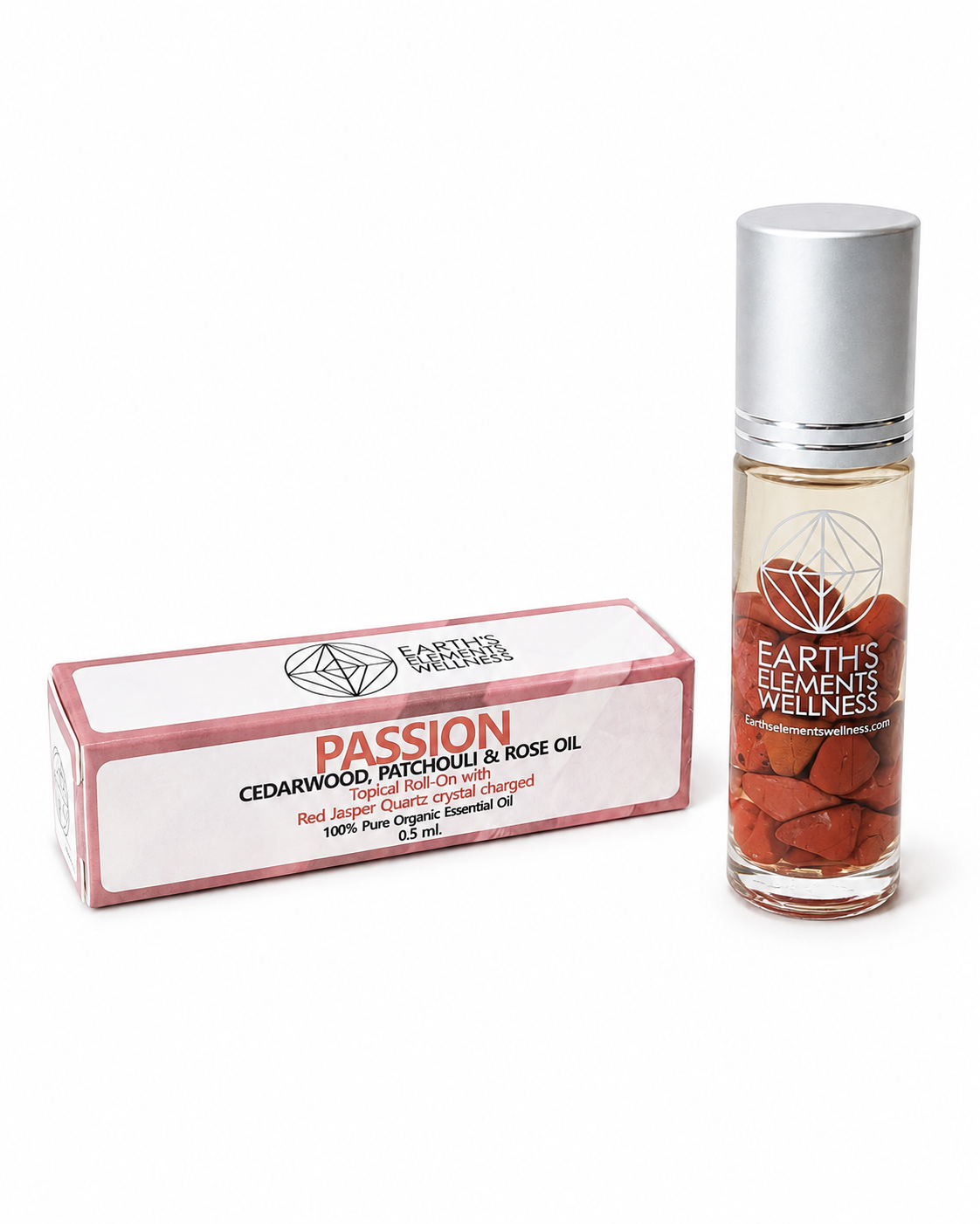 Passion Organic roll-on Perfume and Red Jasper Crystals