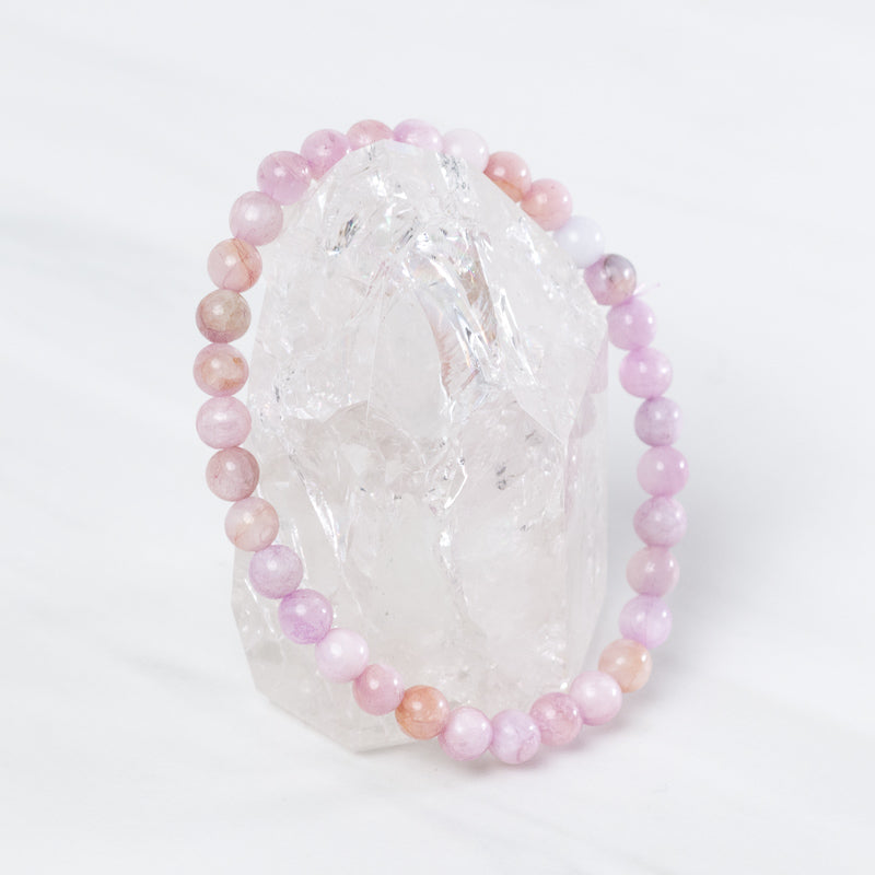 Kunzite medium bracelet by Milk and Honey featuring polished pink gemstone beads on a delicate jewelry strand.