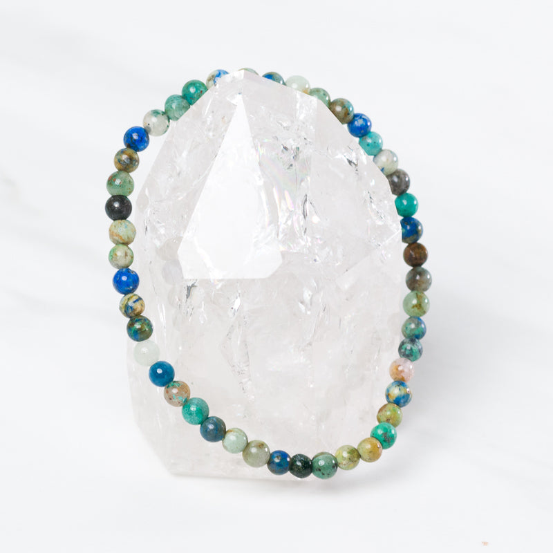 Chrysocolla bracelet featuring vibrant blue-green gemstone beads from Milk and Honey jewelry collection.