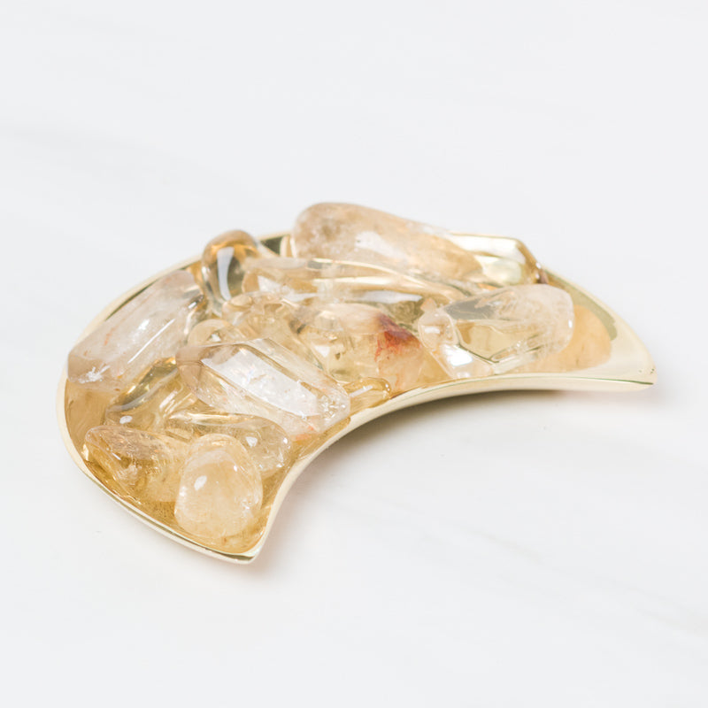 Large tumbled citrine stone from Sacred Light Soundbaths and Crystals, showcasing its warm golden color and smooth polished surface.
