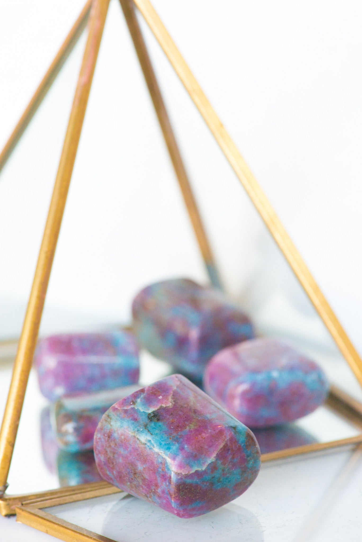 Tumbled Ruby and Blue Kyanite