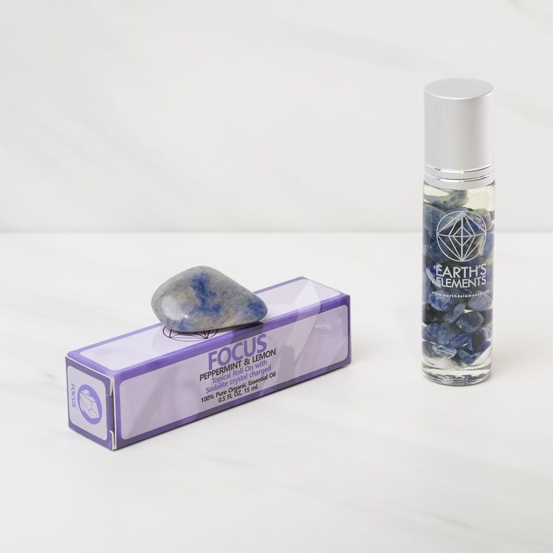 Focus Organic Roll-On Perfume and Sodalite Crystal
