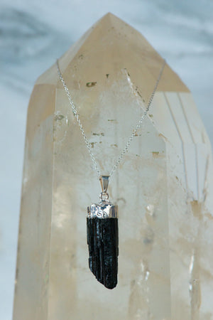 Natural Black Tourmaline Necklace