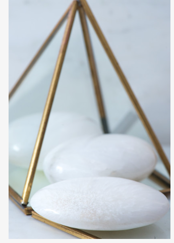 Polished Scolecite Palm Stone